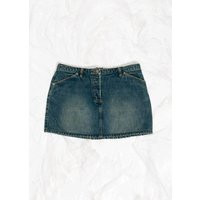 Vintage Y2K Denim Micro Skirt in Blue 2000S Grunge Middle Rise Stonewashed Mini Size L | Etsy (UK)