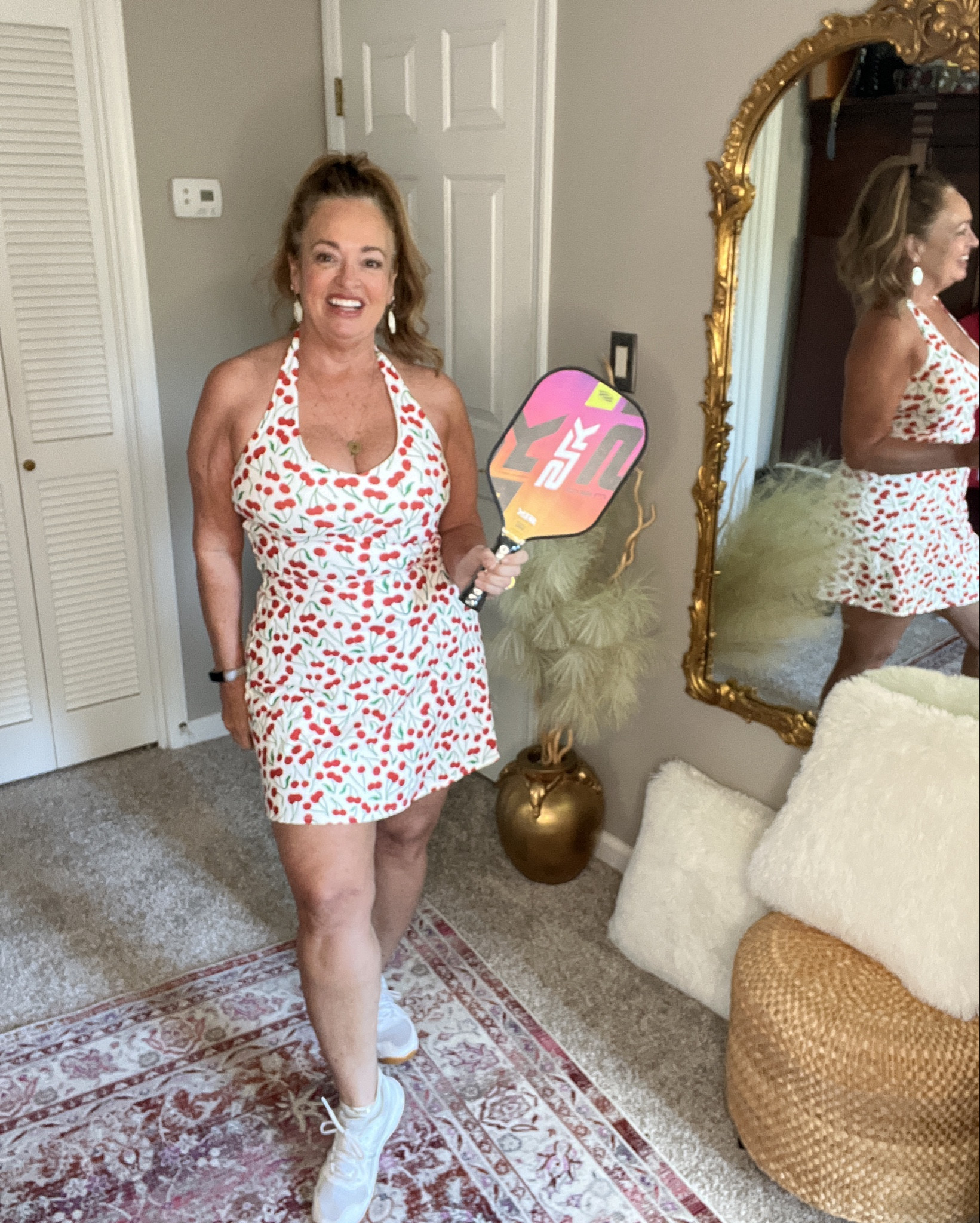 Life is a bowl of cherries 🍒! 
The cutest pickle ball dress!
Halter style. Perfect for athliesure and travel .

#LTKTravel #LTKMothersDay #LTKActive