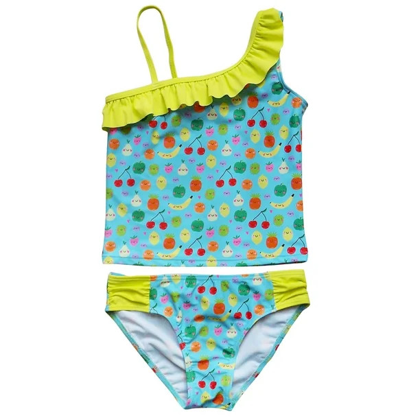 So Sydney Swim Girls' Two Piece One Shoulder Tankini Swimsuit Bathing Suit - Walmart.com | Walmart (US)