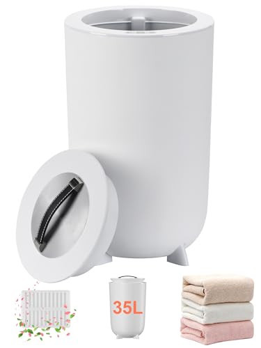 Uthfy 35L Towel Warmer Bucket for Bathroom, with Aroma Tray, Auto Shut Off Heating Timer 15/30/45/60 Min, Luxury Hot Blanket Heater for Bathrobe, Spa, Pajamas, 35 L, White | Amazon (US)