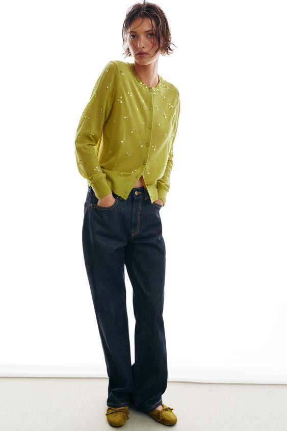 SEQUIN KNIT CARDIGAN | Zara US