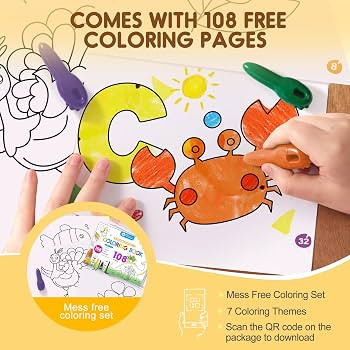 Mess Free Beeswax Crayons for Toddlers, Made with 100% Pure Beeswax-(12 Colors), Baby's First Non... | Amazon (US)