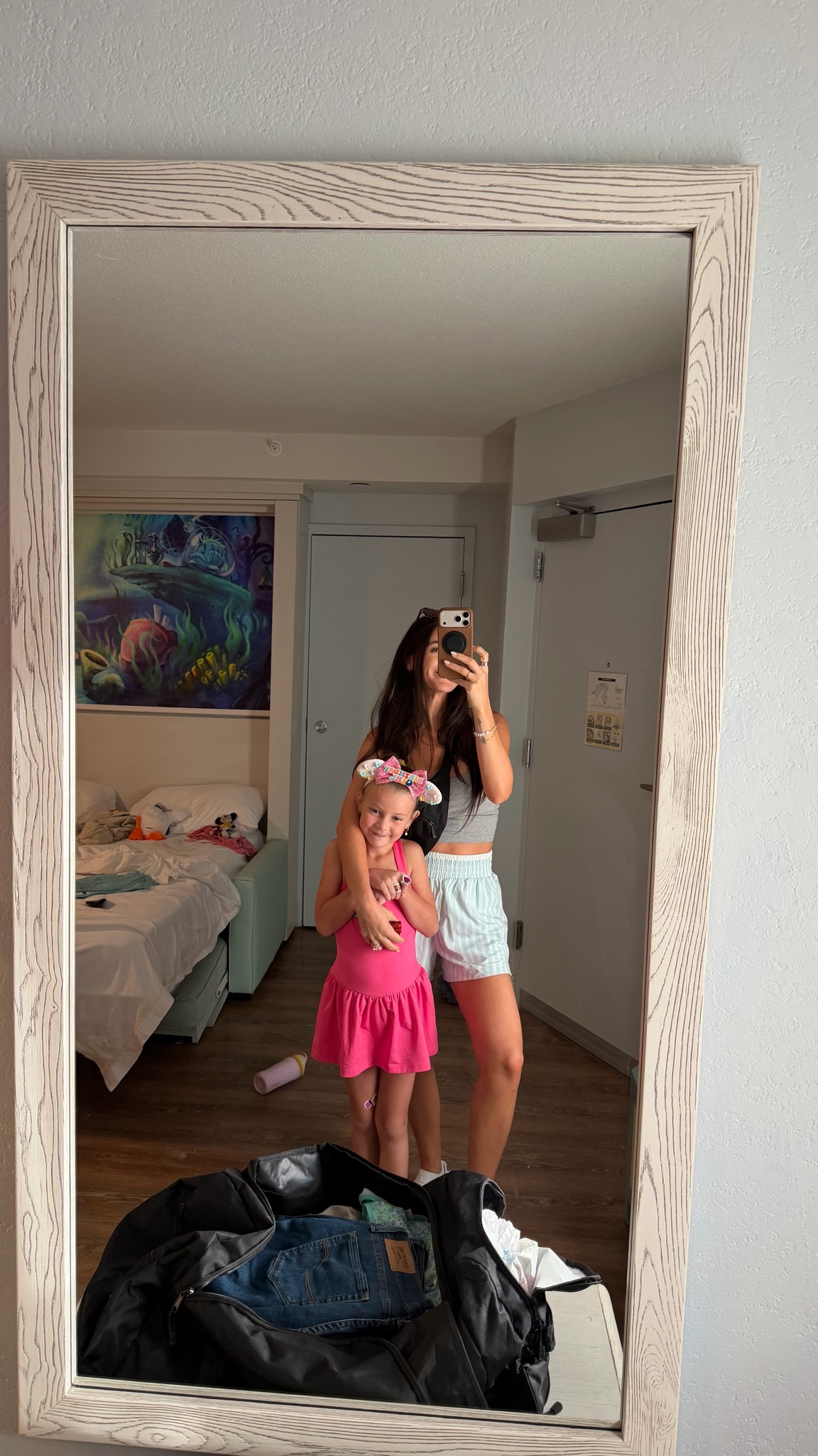 Disney day mirror pics with my girl 🩷 Easy summer outfits, comfy shorts, and matching the vacation vibe without overthinking it. Linked all the Disney trip outfit details on my LTK ✨ #DisneyStyle #DisneyVacation #DisneyOutfits #MomStyle #SummerStyle #MatchingMoments #DisneyMom #FamilyVacationOutfits #LTKStyle #LTKTravel #AmazonFashion #VacationOutfits #CasualSummerStyle #DisneyWorldOutfits #MomLifeStyle

#LTKTravel #LTKKids #LTKootd