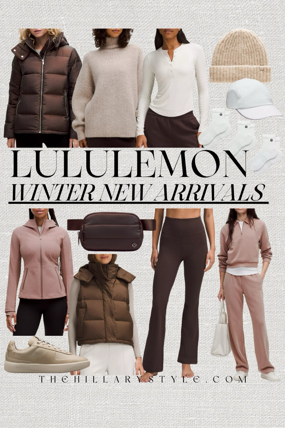 LULULEMON Winter New Arrivals
New finds to stay warm in trending colors for fall and winter. Puffer jacket, turtleneck sweater, henley top, quarter zip sweatshirt, sweatpants, matching set, flare leggings, puffer vest, sneakers, socks, baseball hat, belt bag, jacket, beanie.

#LTKActive #LTKStyleTip #LTKSeasonal
