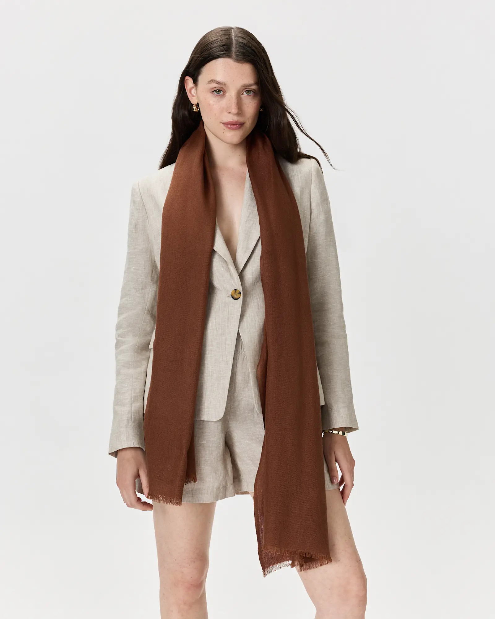 Featherweight Cashmere Silk Frayed Edge Scarf | Quince