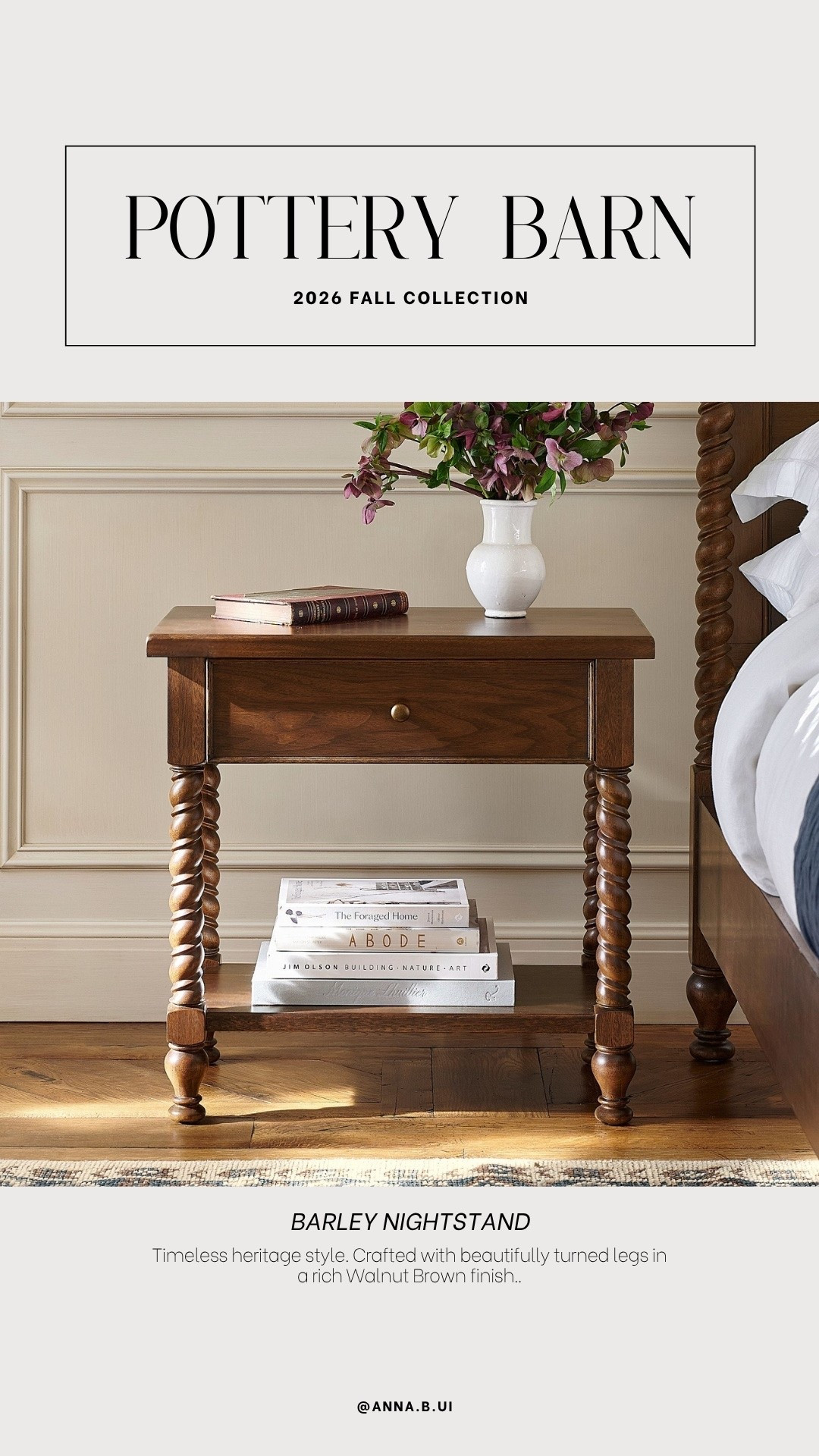 New at Pottery Barn! 🙌🏻 The Barley Nightstand is full of timeless charm with its beautifully turned legs and rich Walnut Brown finish. 😍 Such a classic piece that instantly warms up a bedroom. I’ve linked it, plus more from the collection, in my LTK! ✨ @Pottery Barn #nightstand #bedroomfurniture #potterybarn

#LTKHome #LTKSaleAlert