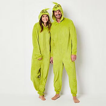 new!Unisex Adult Dr. Seuss Grinch Long Sleeve One Piece Pajama | JCPenney
