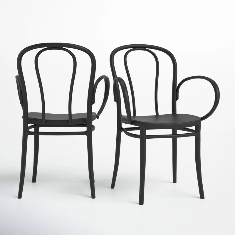 Kaelynn Stacking Patio Dining Armchair (Set of 2) | Wayfair North America