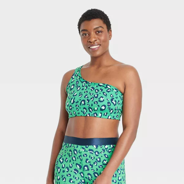 Women's Light Support Brushed Sculpt Asymmetrical Sports Bra - All in Motion™ | Target