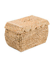 Hyacinth Basket With Scallop Lid  | Marshalls