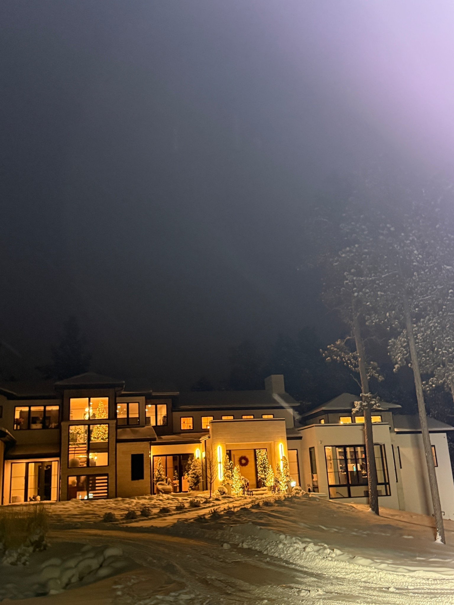 I will never get over this view! We had our first official snow day of the year and it made the front porch Christmas decor look so dreamy. We have the same LED lights around the entire exterior.

#LTKHome #LTKSeasonal #LTKHoliday