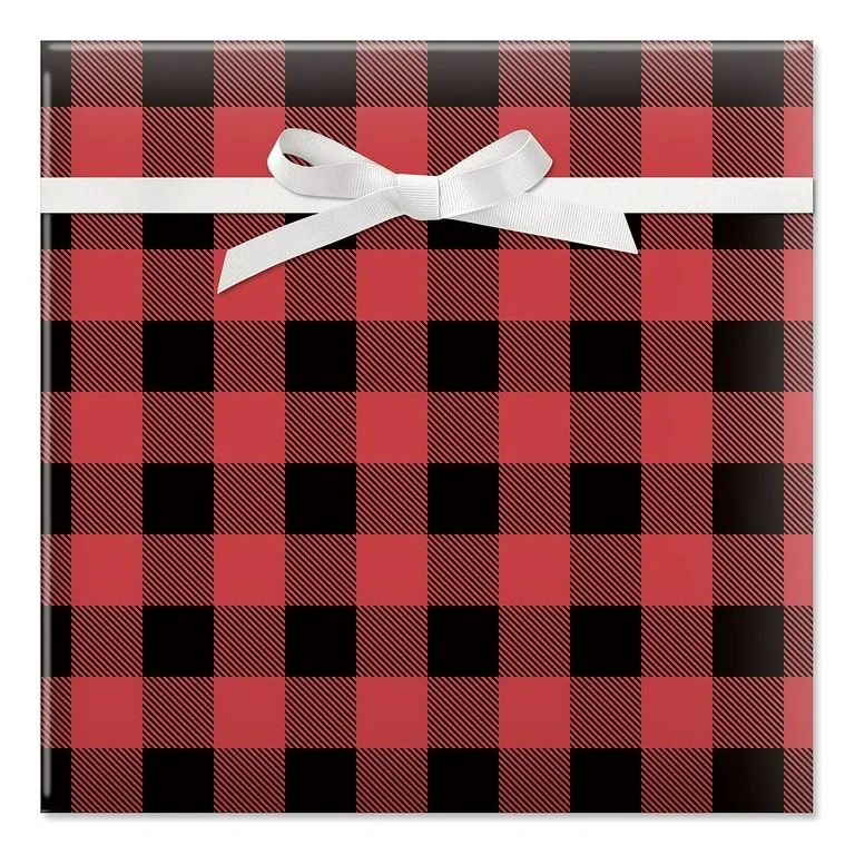 Current Buffalo Plaid Multi-color Christmas Heavyweight Tear Resistant Gift Wrap Paper, 67 sq ft. | Walmart (US)