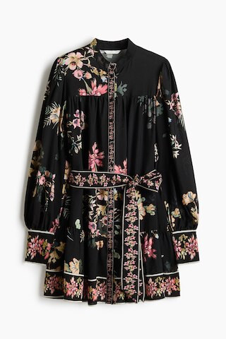 H & M - Tie-Belt Tunic Dress - Black | H&M (US + CA)