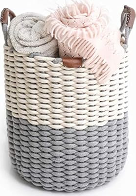 Northern Rey Cotton Rope Basket - XL Handmade Basket with Handle – Woven Basket for Kids Toys, ... | Amazon (US)