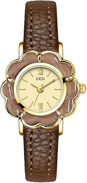 Women's Fashion Petite Floral-Shaped Creative Gold Quartz Watch | Amazon (US)
