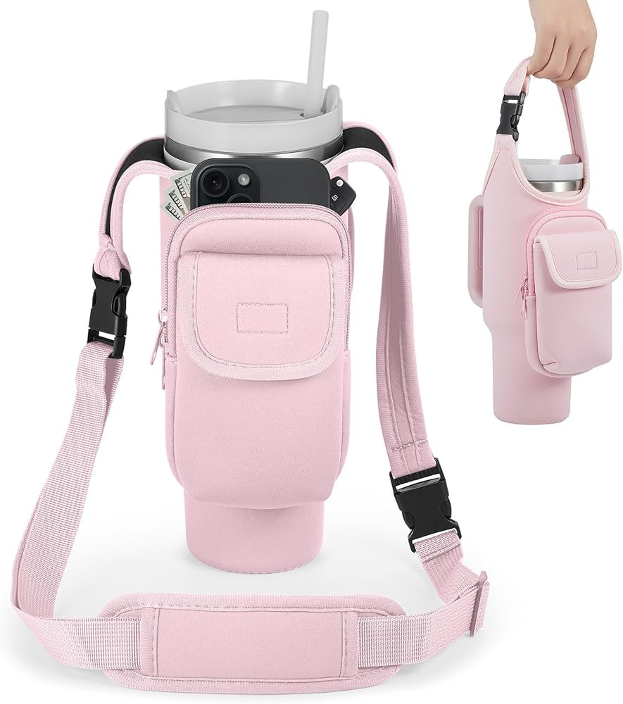 Carrier Bag with Phone & Flap Pockets Accessories for Stanley 40/30oz Tumbler with Handle, Insula... | Amazon (US)
