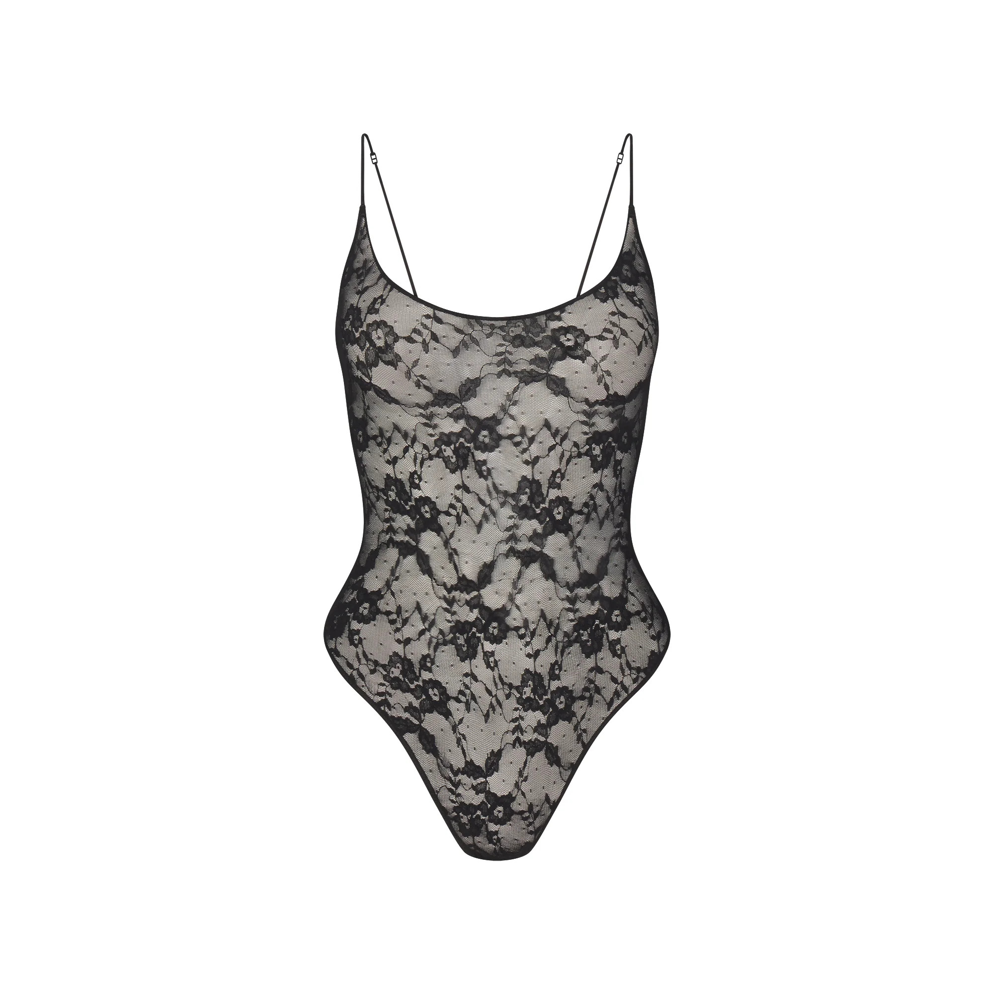 STRETCH LACE SCOOP NECK BODYSUIT | SOOT | SKIMS | SKIMS (US)