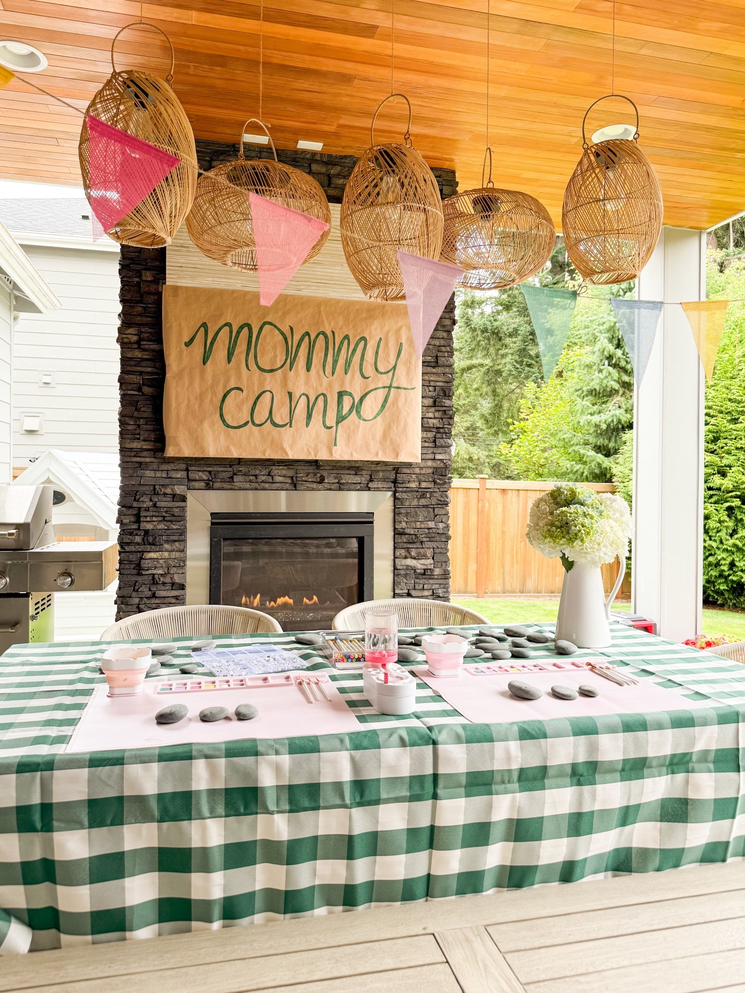 Summer mom camp! 

Outdoor furniture, chairs, table, dining set, painting rocks, multi color flags banner, paint brushes, brown wrapping paper, silicone painting mat, gingham checkered table cloth, paint brush cleaner, acrylic craft paint, markers

#LTKHome #LTKParties #LTKKids