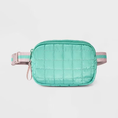 Girls' Quilted Fanny Crossbody Bag - Cat & Jack™ Green | Target