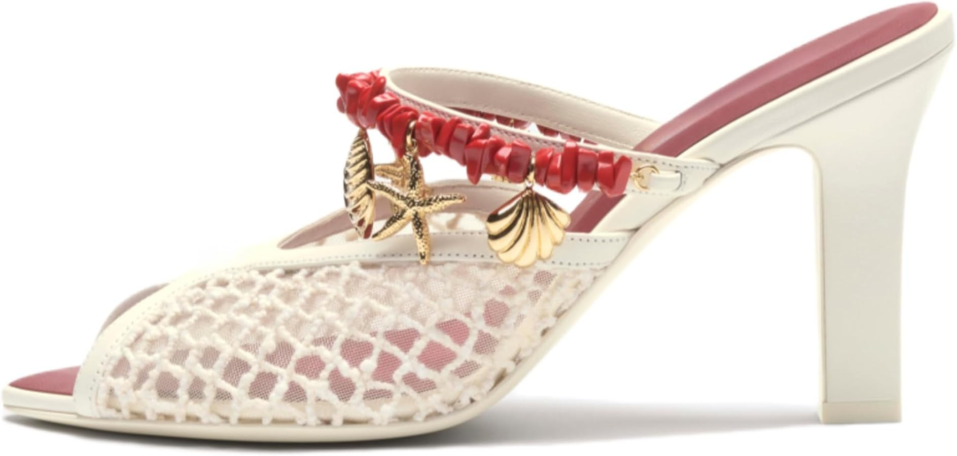 Block Peep Toe Heel Sandals for Women Mesh Slip On Chunky High Heel Slide Sandals Summer Casual C... | Amazon (US)