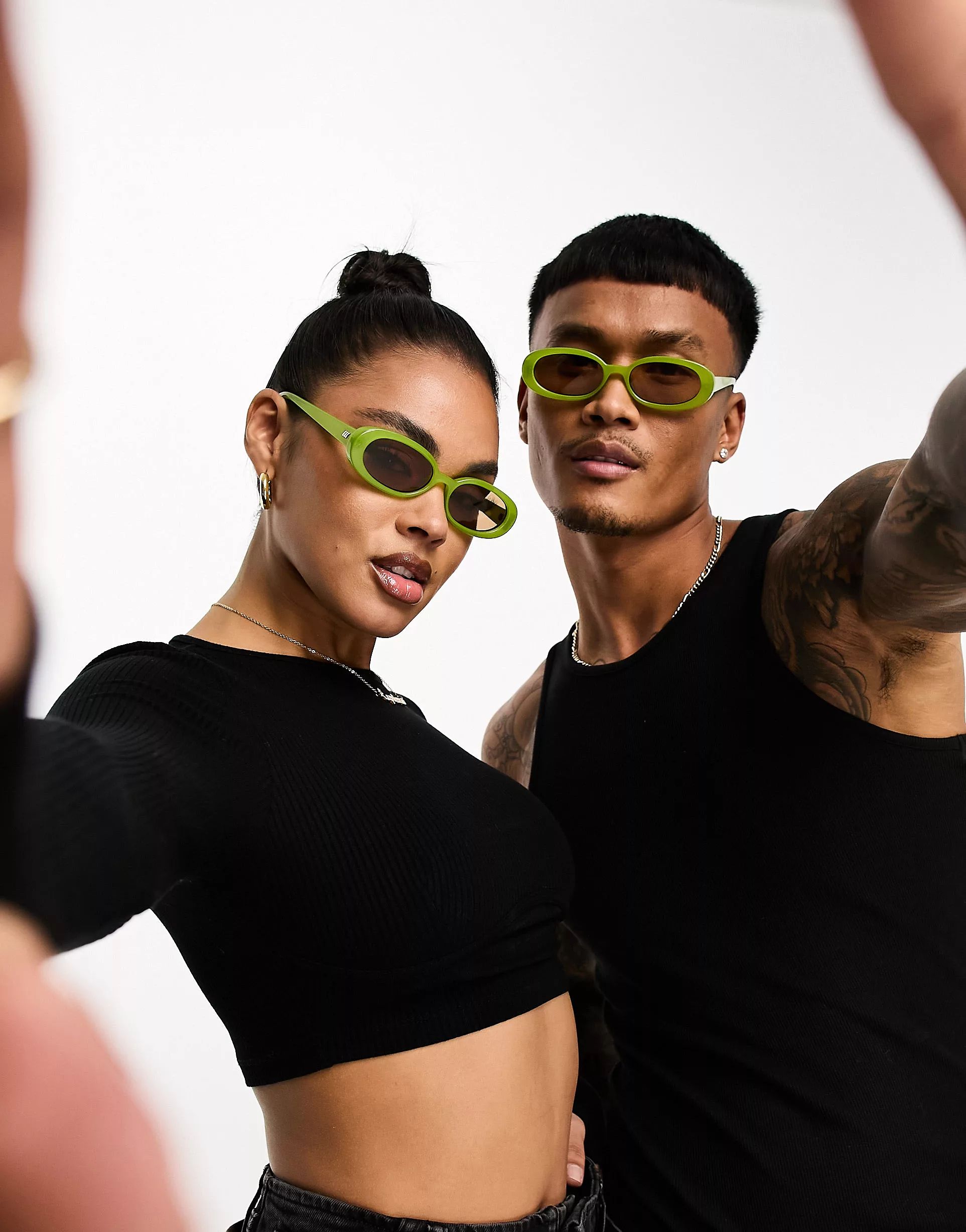 Le Specs limited edition outta love festival sunglasses in green | ASOS (Global)