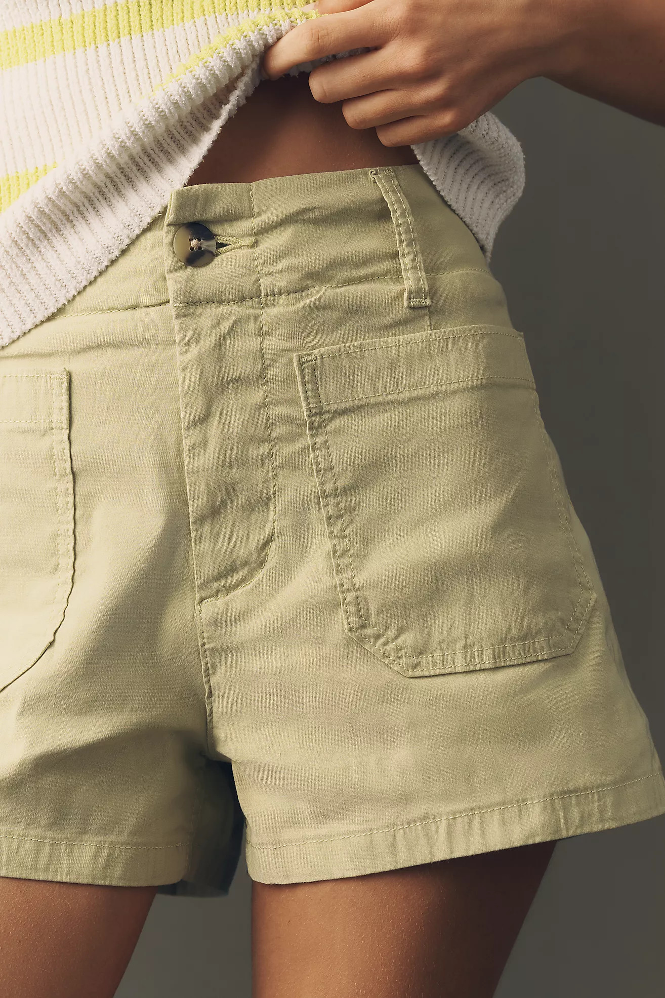 Maeve Colette Linen-Blend High-Rise Shorts | Anthropologie (US)