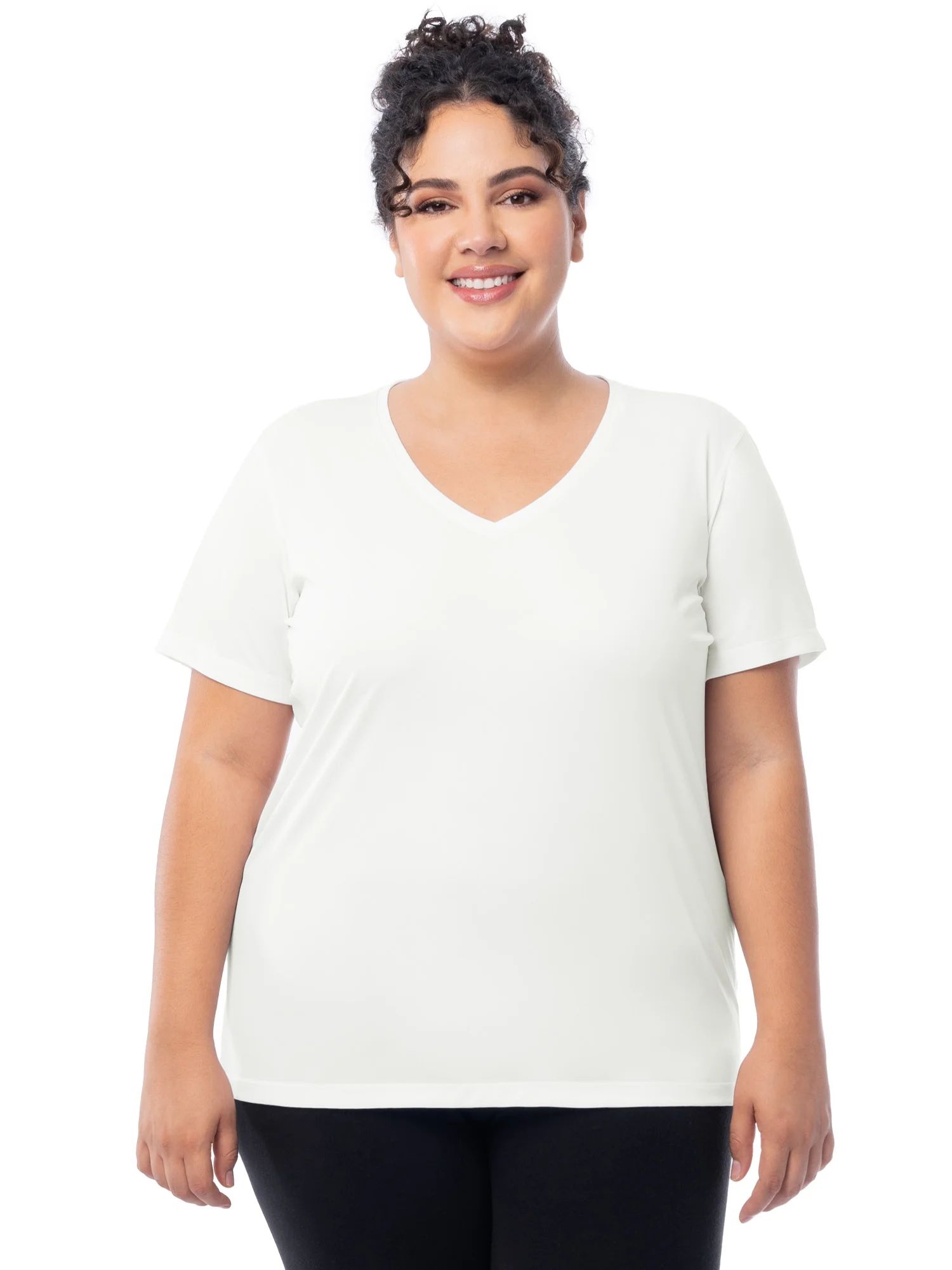 Athletic Works Women's and Women's Plus Core Active V-Neck T-Shirt, Sizes XS-4X - Walmart.com | Walmart (US)