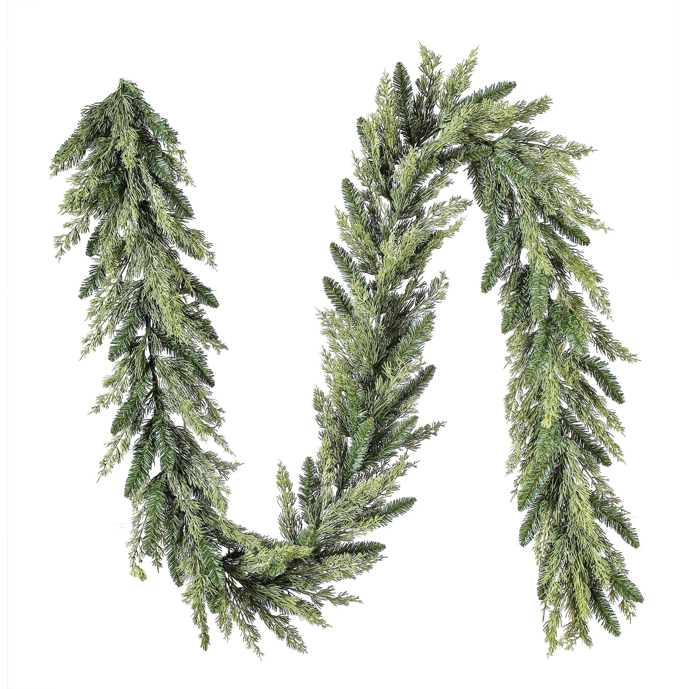 Holiday Time Non-Lit Greensboro Artificial Christmas Garland, 9' | Walmart (US)