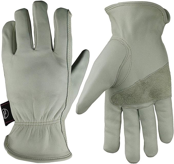 Kim Yuan Leather Work Gloves Grain Cowhide for Yard Work, Gardening, Farm, Warehouse, Constructio... | Amazon (US)