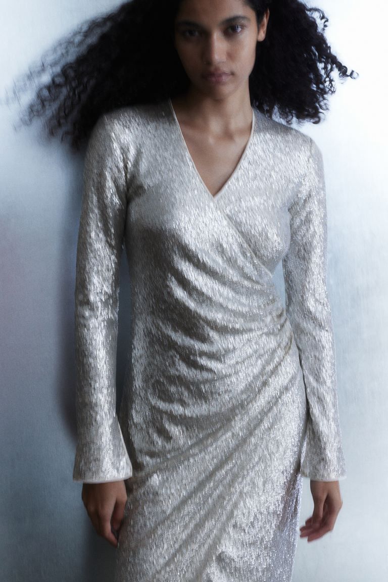Sequined Dress - Silver-colored - Ladies | H&M US | H&M (US + CA)