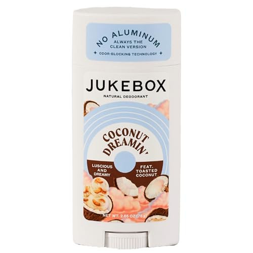 JUKEBOX Natural Deodorant for Women–Coconut Dreamin' Scent–Aluminum-Free, No Baking Soda, No Harsh Chemicals, Odor Blocking Technology, Toasted Coconut,Sweet Spice,Citrus-a Dr. Squatch Brand-2.65oz | Amazon (US)