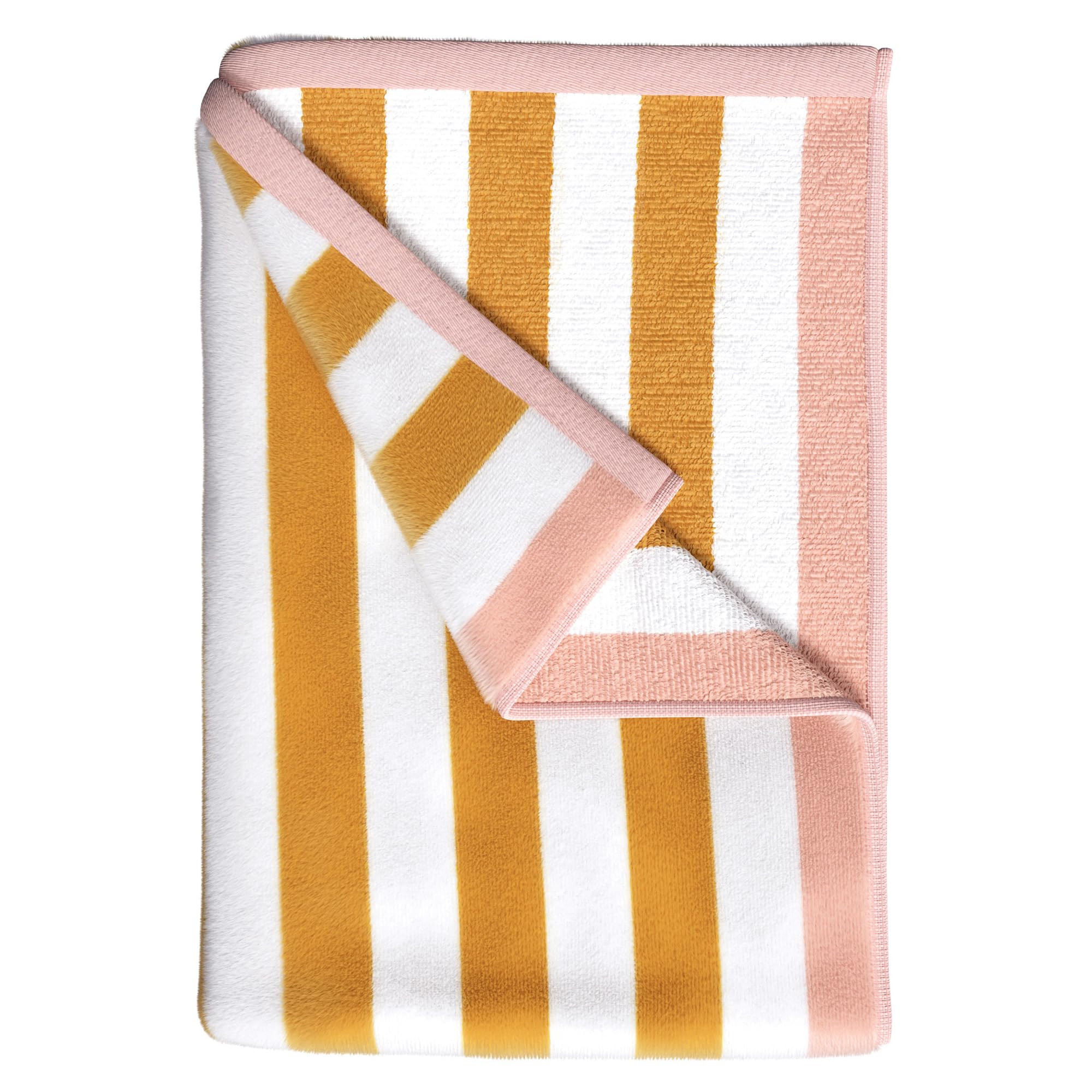 Great Bay Home 100% Cotton Velour Beach Towels - Oversized (35" x 70") Stripe Border Pool Towel -... | Amazon (US)