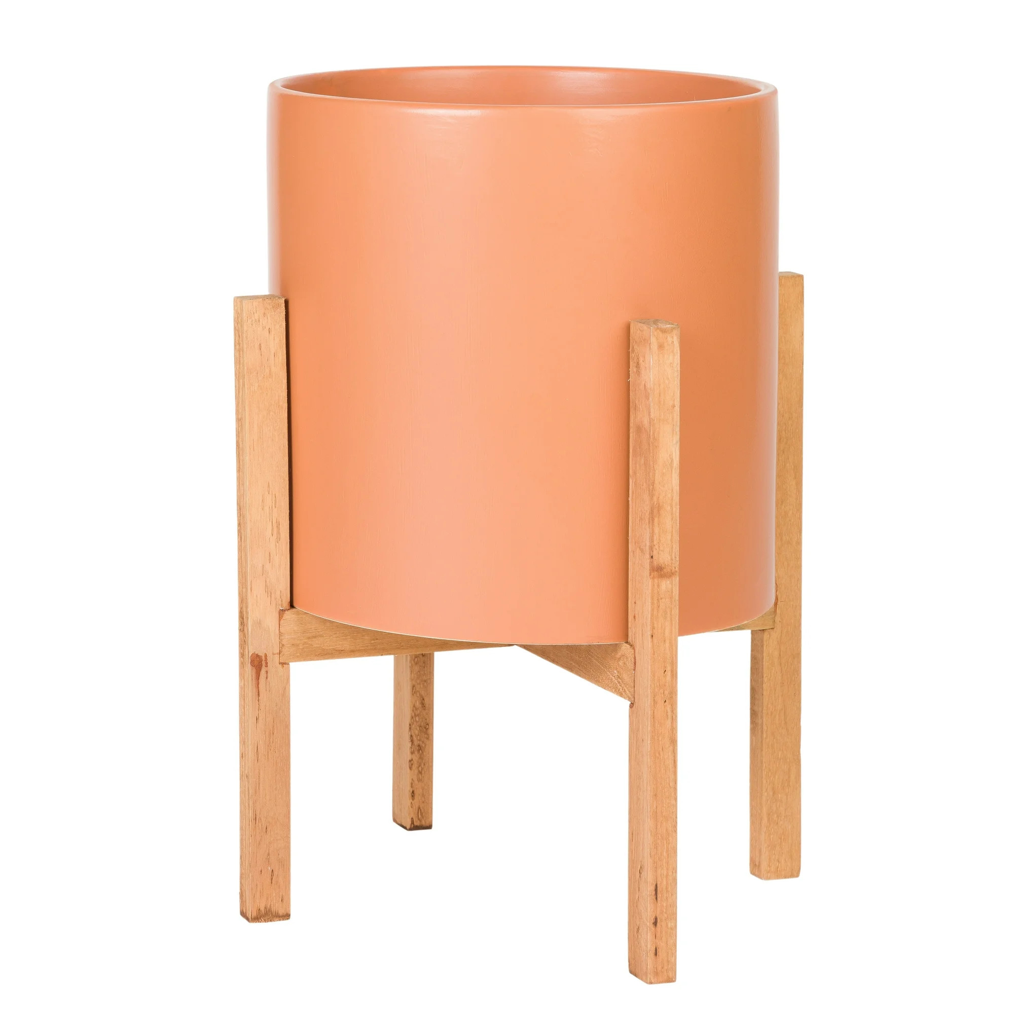 Liam Modern Ceramic Planter with Wood Legs | Walmart (US)