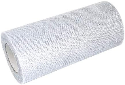 levylisa Glitter Silver Shimmer Tulle Roll 6"x 25 Yard- Silver Tulle Spool-Tulle Fabric-Tutu Tulle-S | Amazon (US)