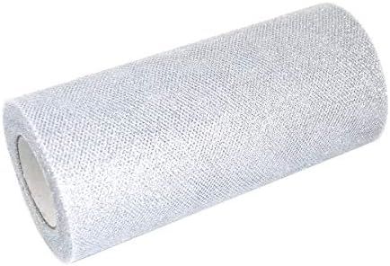 levylisa Glitter Silver Shimmer Tulle Roll 6"x 25 Yard- Silver Tulle Spool-Tulle Fabric-Tutu Tulle-S | Amazon (US)