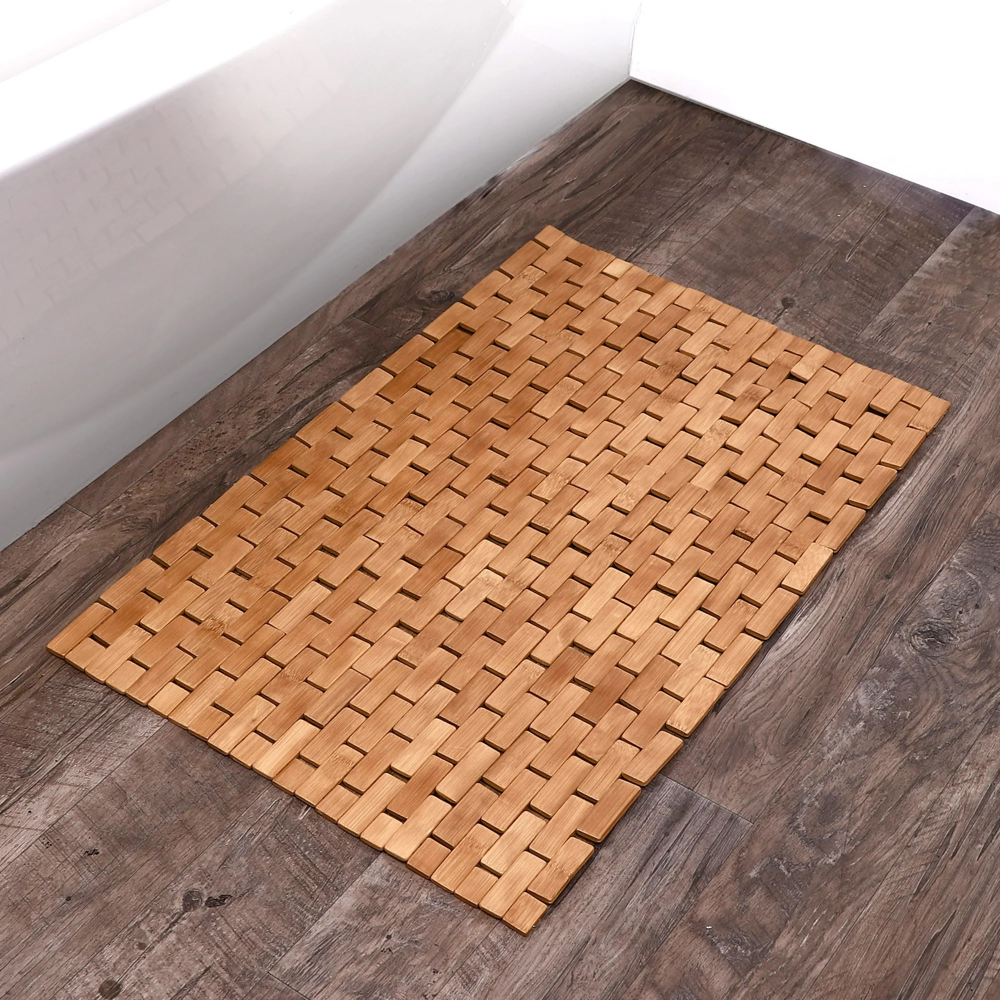 Better Homes & Gardens Bamboo Tile Bath Step-Out Mat, 18"x30" | Walmart (US)
