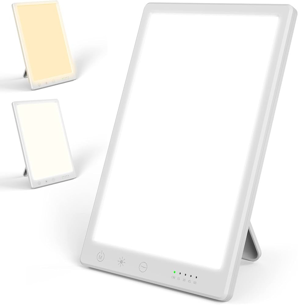 Light Therapy Lamp, 15000 Lux Simulated Sunlight, UV-Free LED Lamp with 3 Color Temperature & 4 B... | Amazon (US)