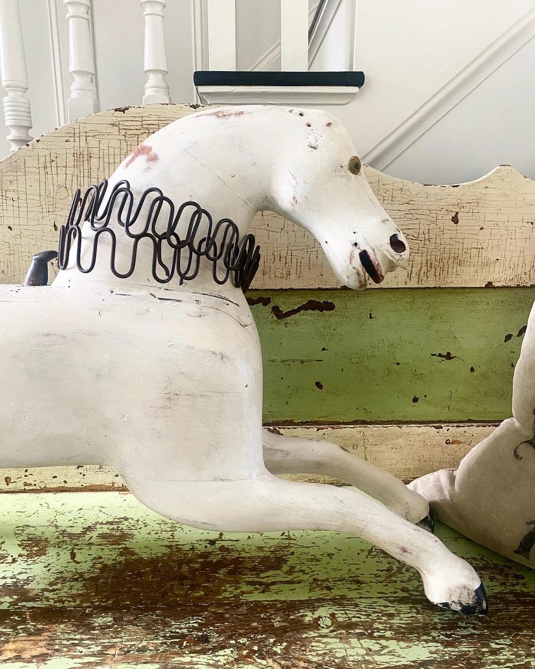 Antique Carved Wooden Hobby Horse: Rustic Primitive Decor - Etsy | Etsy (US)