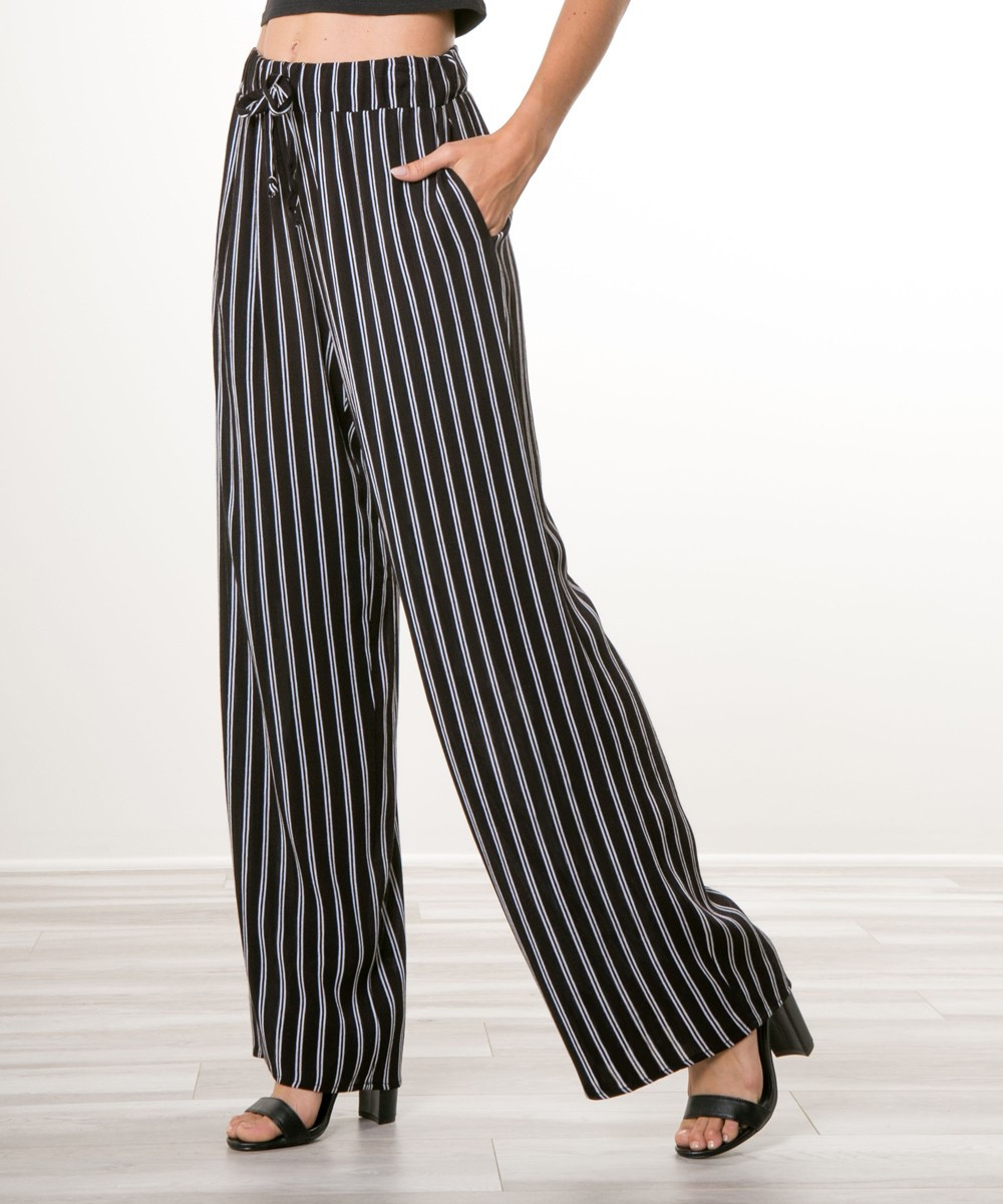 Black & White Stripe Lounge Pants - Women | zulily