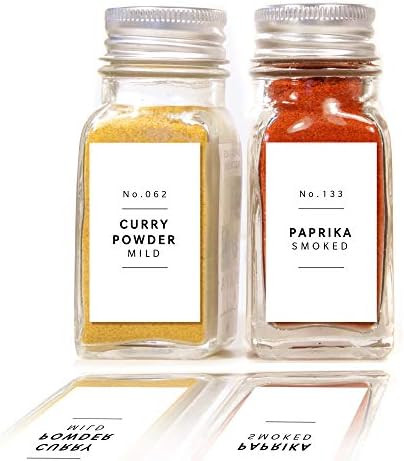 Lovable Labels Farmhouse Spice Jar Labels - Minimalist 184 Preprinted + 8 Blank Write-on Stickers Di | Amazon (US)