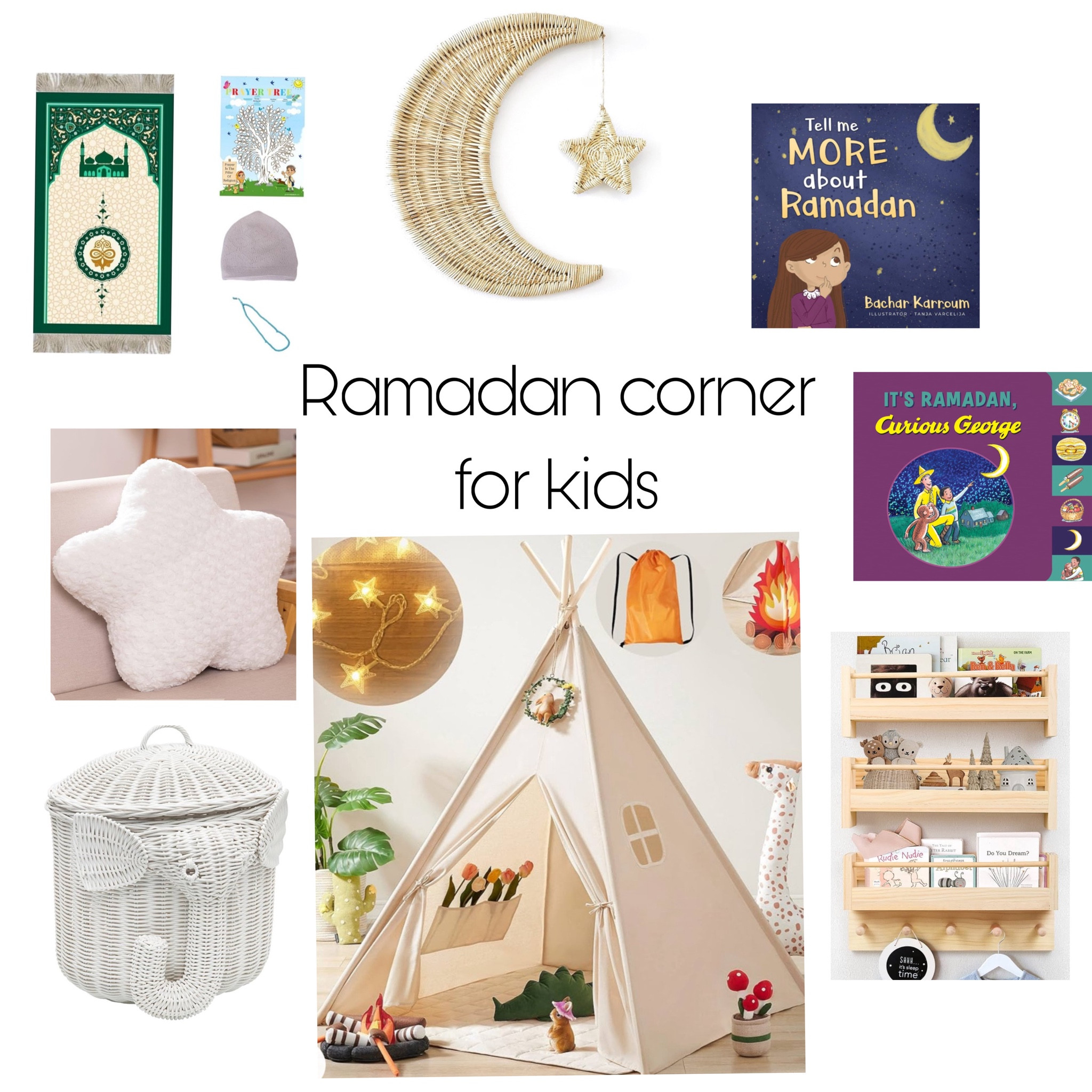 Ramadan corner for kids
Ramadan decorations for kids 
Kids decor for Ramadan 
Kids prayer mat
Ramadan books for kids 

#LTKfamily #LTKkids