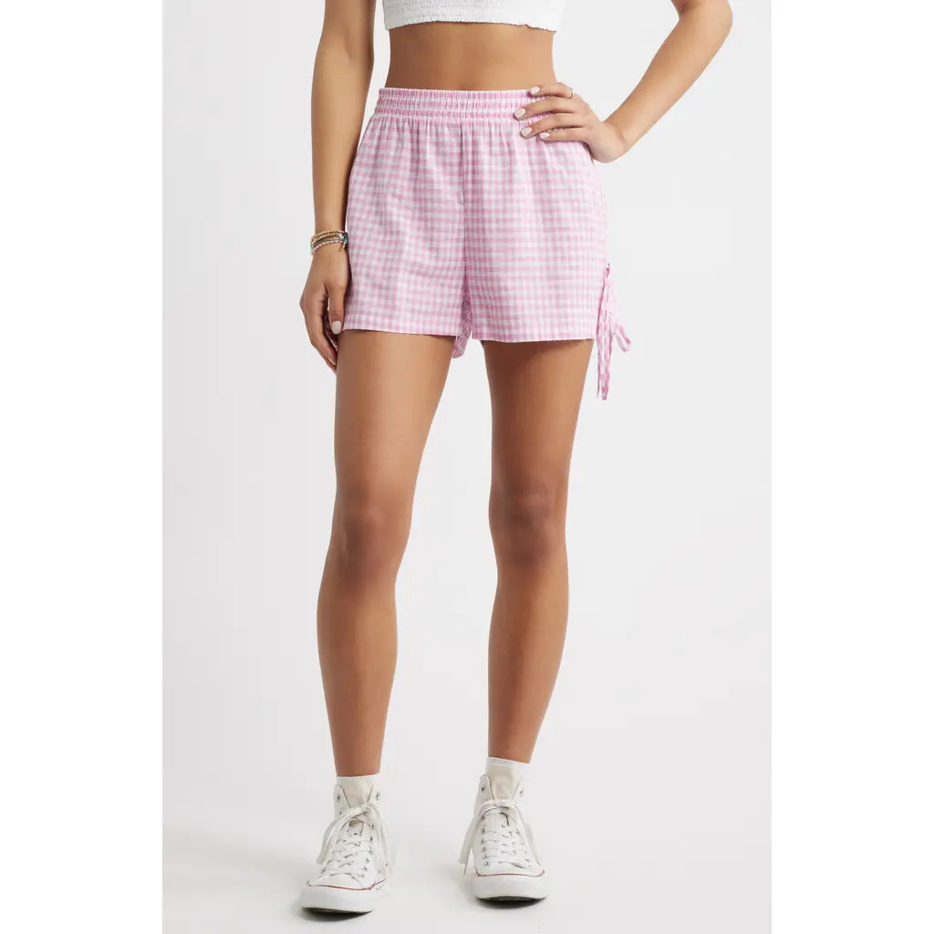 BP. Woven Gingham Shorts in Pink Gingham at Nordstrom Rack, Size X-Small | Nordstrom Rack