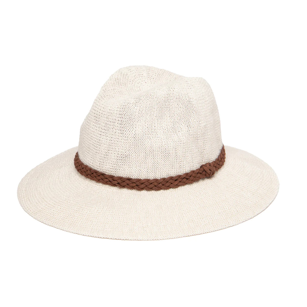 Women's Knit Fedora With Braided Faux Suede Trim | San Diego Hat Company