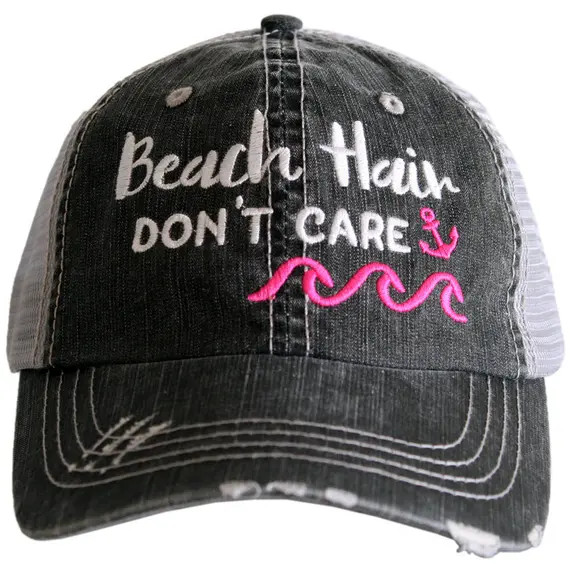 Free Shipping - Beach Hair Don't Care Women's Trucker Hat - KDC-TC-366 | Etsy (US)