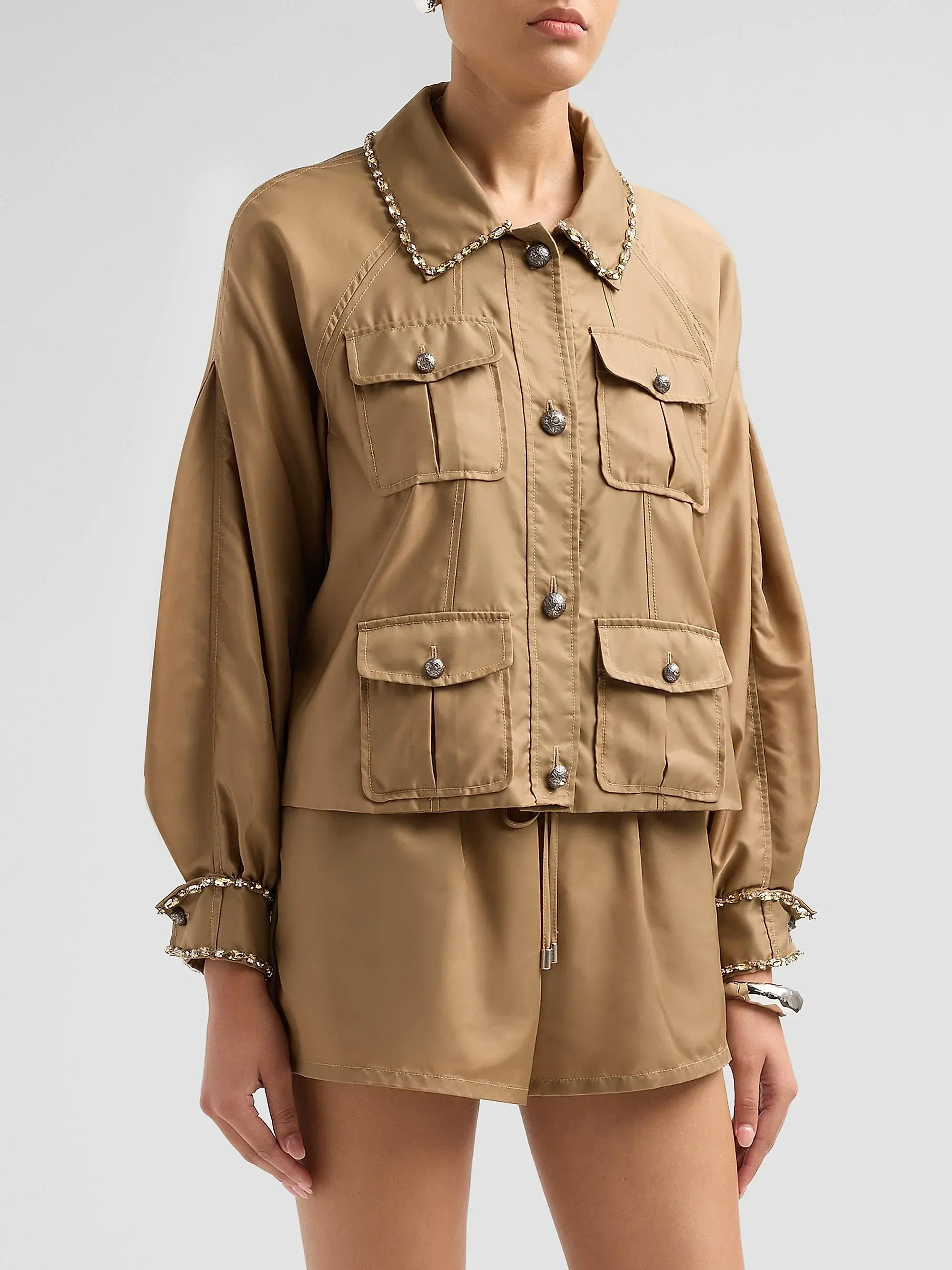 Adami Rhinestone Chain Utility Jacket | Saks Fifth Avenue