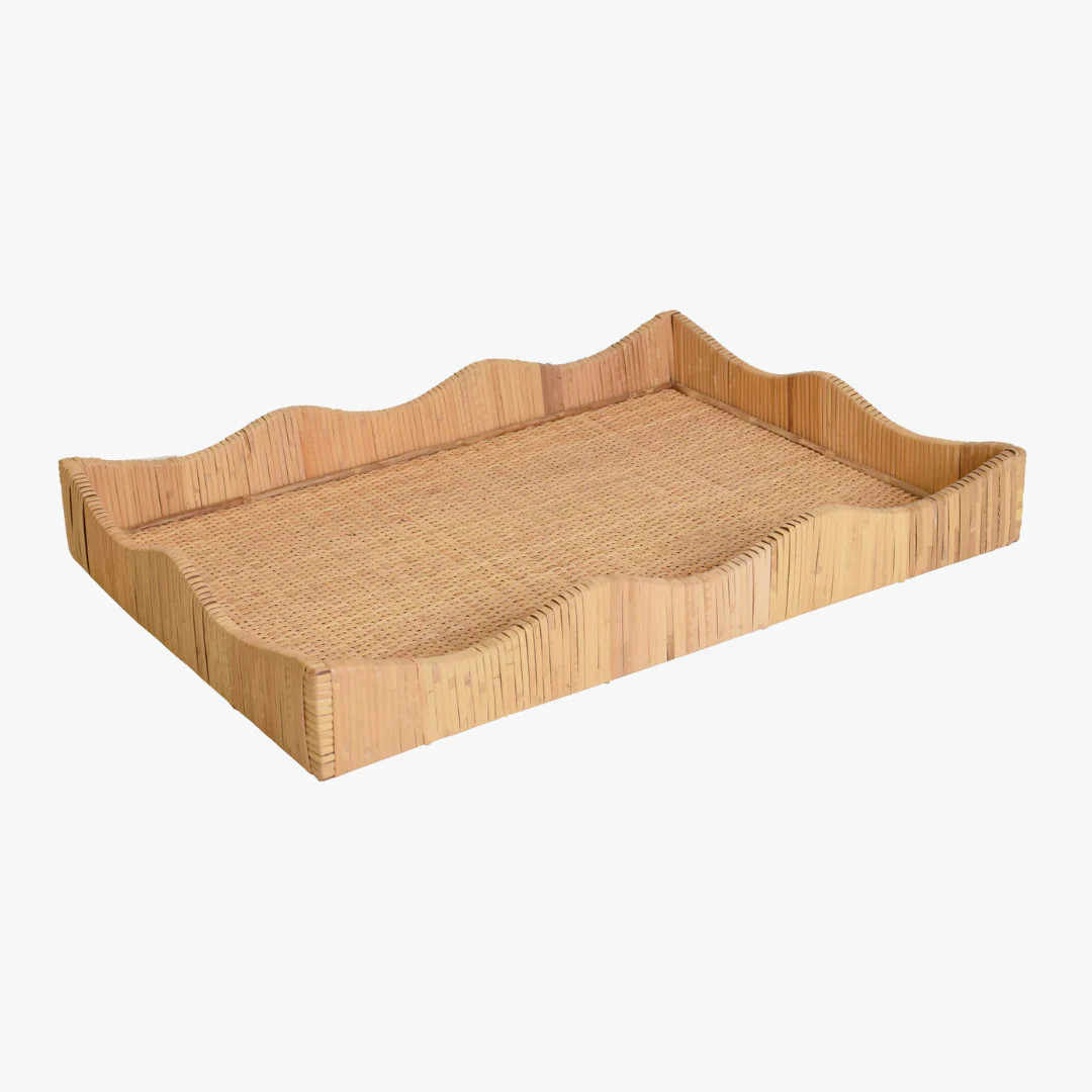 Wave Rattan Wrapped Tray | Dear Keaton