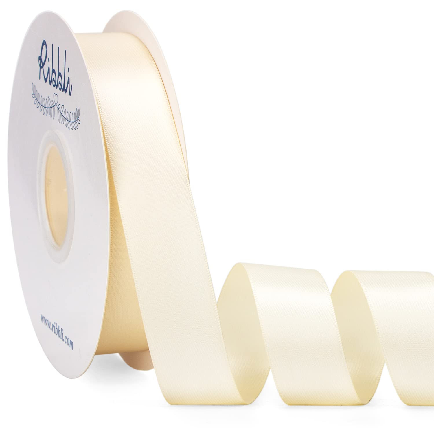 Ribbli Ivory Satin Ribbon Double Faced Satin 1 inch x Continuous 50 Yards-Ivory Ribbon for Gift W... | Amazon (US)