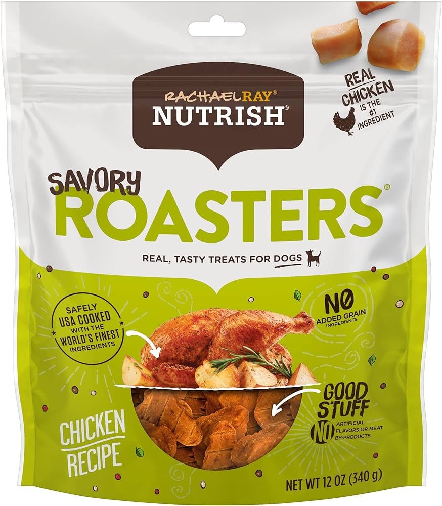 Rachael Ray Nutrish Savory Roasters Real Meat Dog Treats, Roasted Chicken Recipe, 12 Ounces, Grai... | Amazon (US)