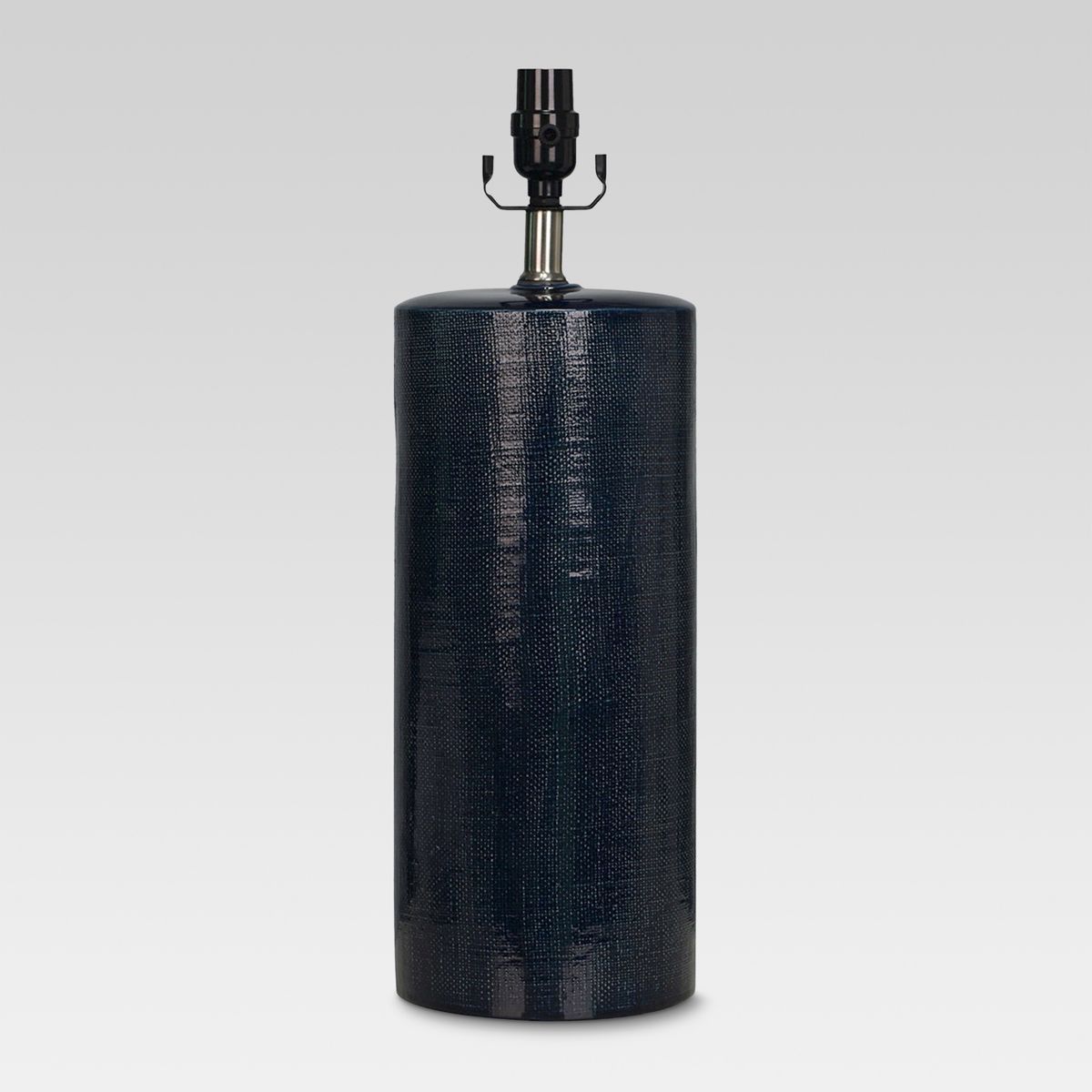 2"x6.5" Linen Textured Ceramic Large Lamp Base Dark Blue - Threshold™ | Target