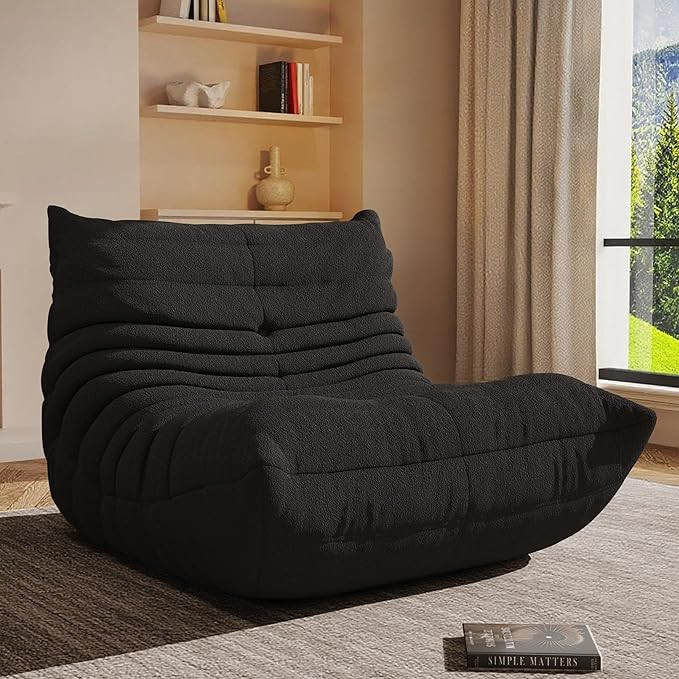 Bean Bag Chair, Cozy Memory Foam Bean Bag Chairs for Adults, Comfy Fireside Accent Chair Lazy Flo... | Amazon (US)